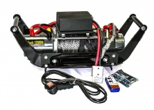 Лебедка переносная ELECTRIC Winch EW 12000 (12В) с синтетическим тросом крепление под квадрат