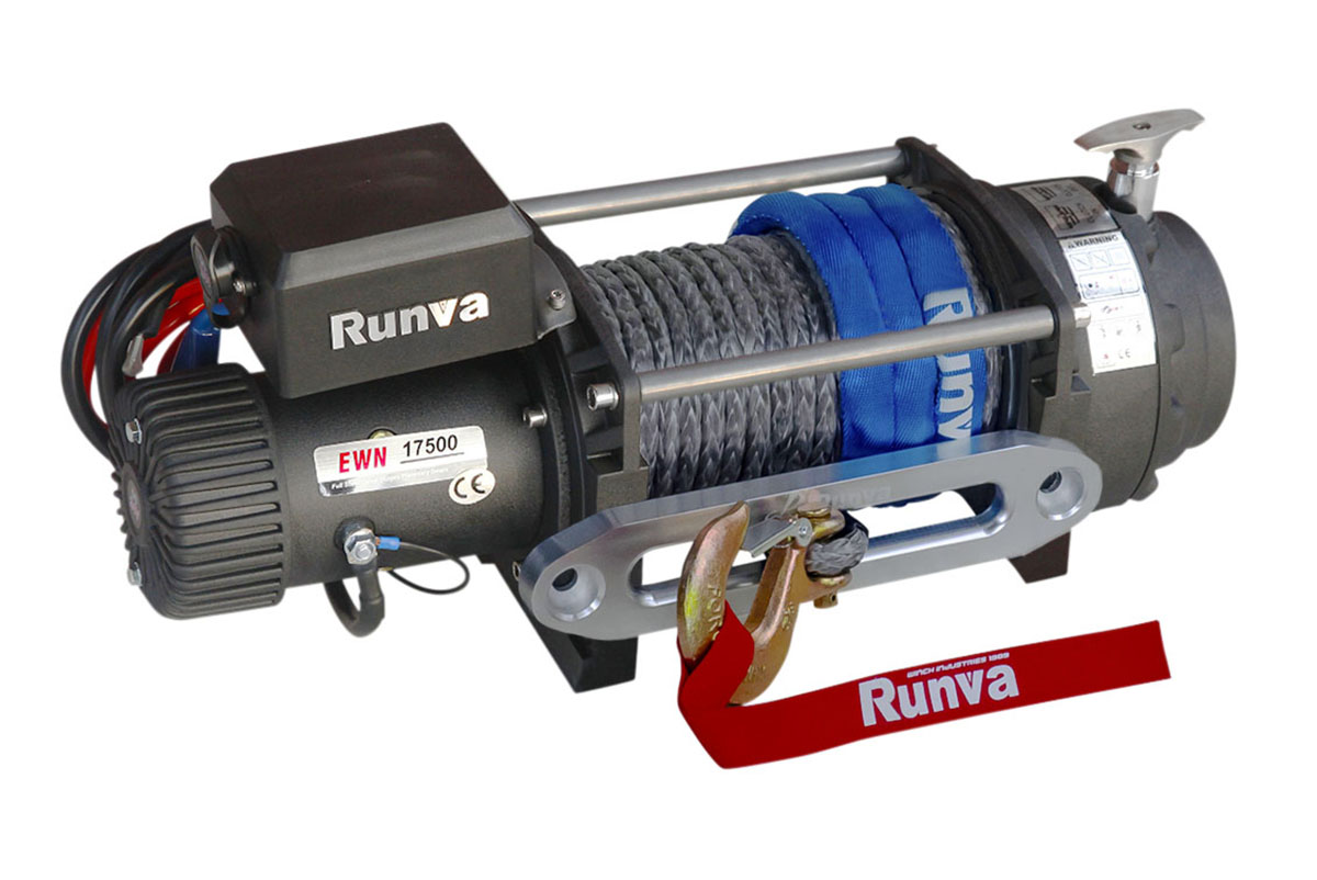 Лебёдка электрическая (индустр.) 24V Runva 17500 lbs 7960 кг синтетический трос EWN17500USR24V