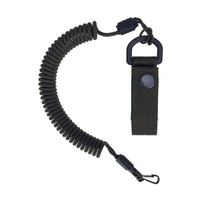 Страховочный тренчик CORD из паракорда с креплением на ремень и карабином (black)  TR.KB.B