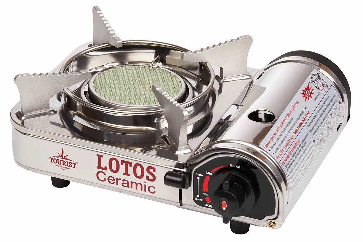 Плита газовая TOURIST LOTOS CERAMIC портативная, керамическая, в кейсе  TR-350