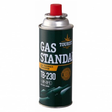 Баллон газовый цанговый TOURIST STANDARD для портативных приборов 230 г.  TB-230