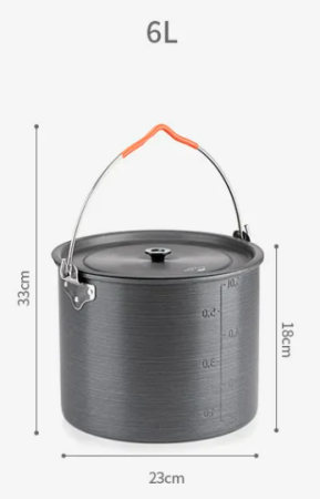Котелок туристический Naturehike 6 л, алюминий NH20CJ009-G