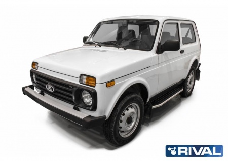 Порог-площадка "Premium" A128ALP + комплект крепежа RIVAL Lada 4x4  A128ALP.6004.1