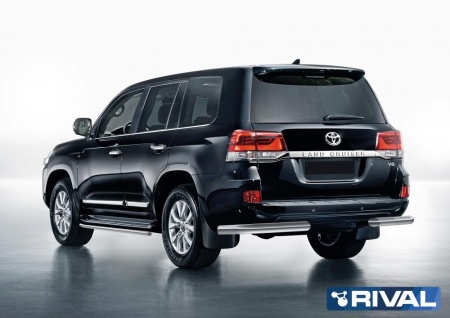 Защита заднего бампера d76 уголки RIVAL Toyota Land Cruiser 200 2015- R.5717.009