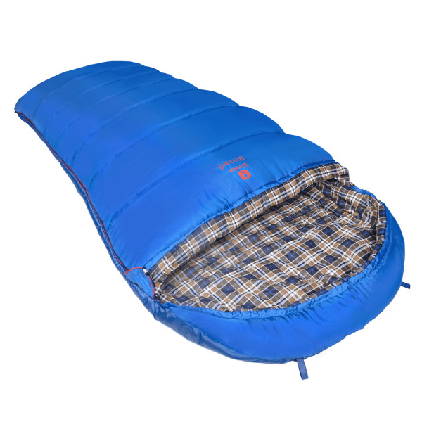 Мешок спальный BTrace Mega (Левый,Серый/Синий), (ТК: -5°C)  S0565