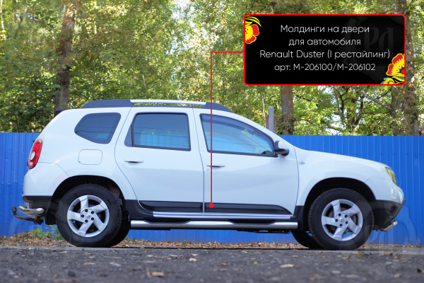 Молдинги на двери Вариант 2 (4 шт) Renault Duster I 2010-2014 шагрень M-206102